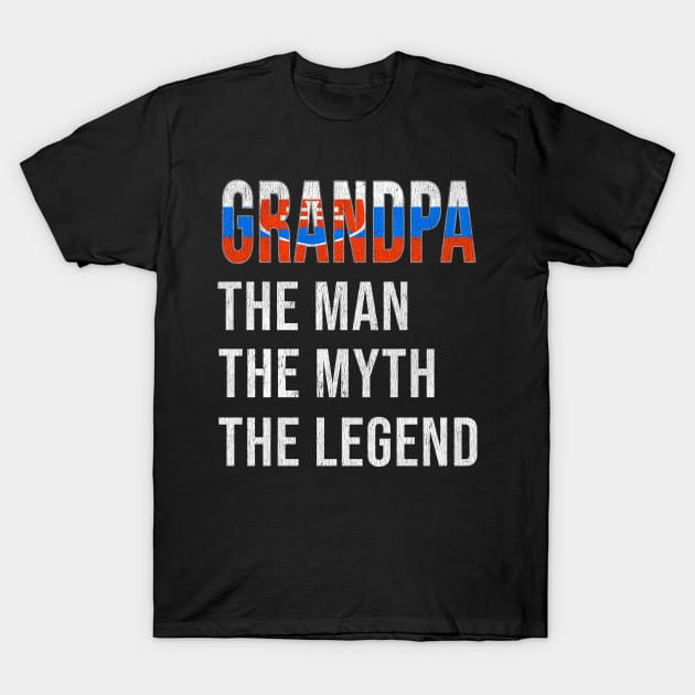 Grand Father Slovakian Grandpa The Man The Myth The Legend - Gift for Slovakian Dad With Roots From  Slovakia T-Shirt by Country Flags